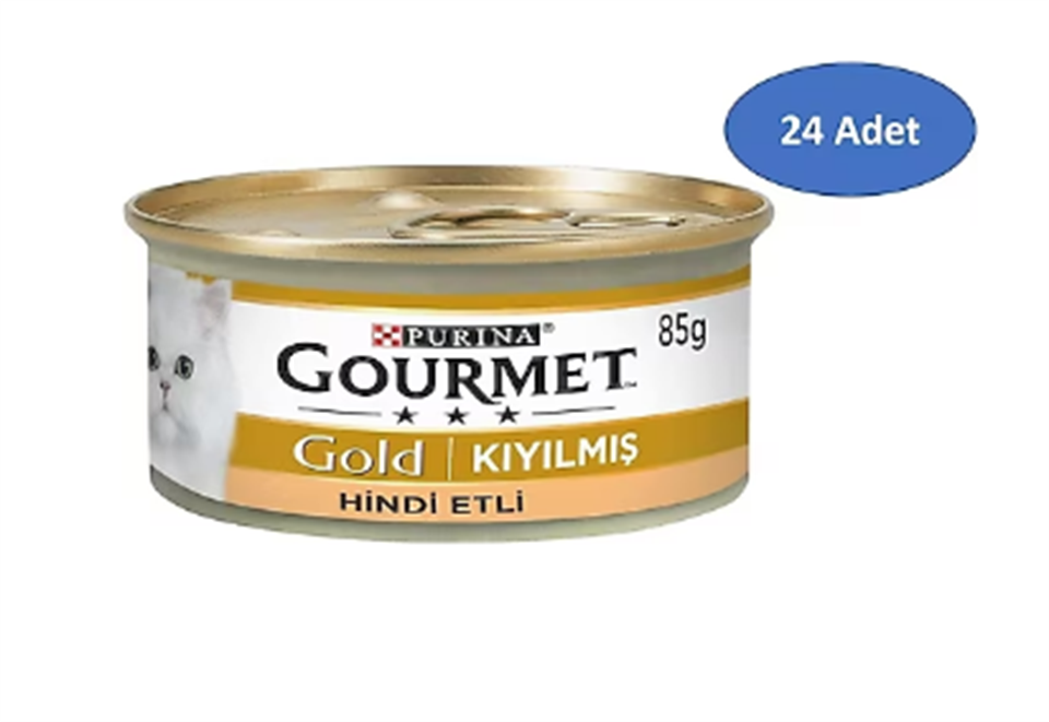GOURMET GOLD HİNDİ ETLİ KIYILMIŞ KEDİ YAŞ MAMASI 85 GR (24) ADET