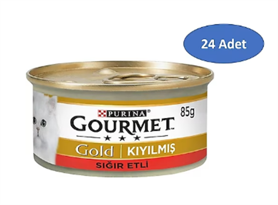 GOURMET GOLD SIĞIR ETLİ KIYILMIŞ KEDİ YAŞ MAMASI 85 GR