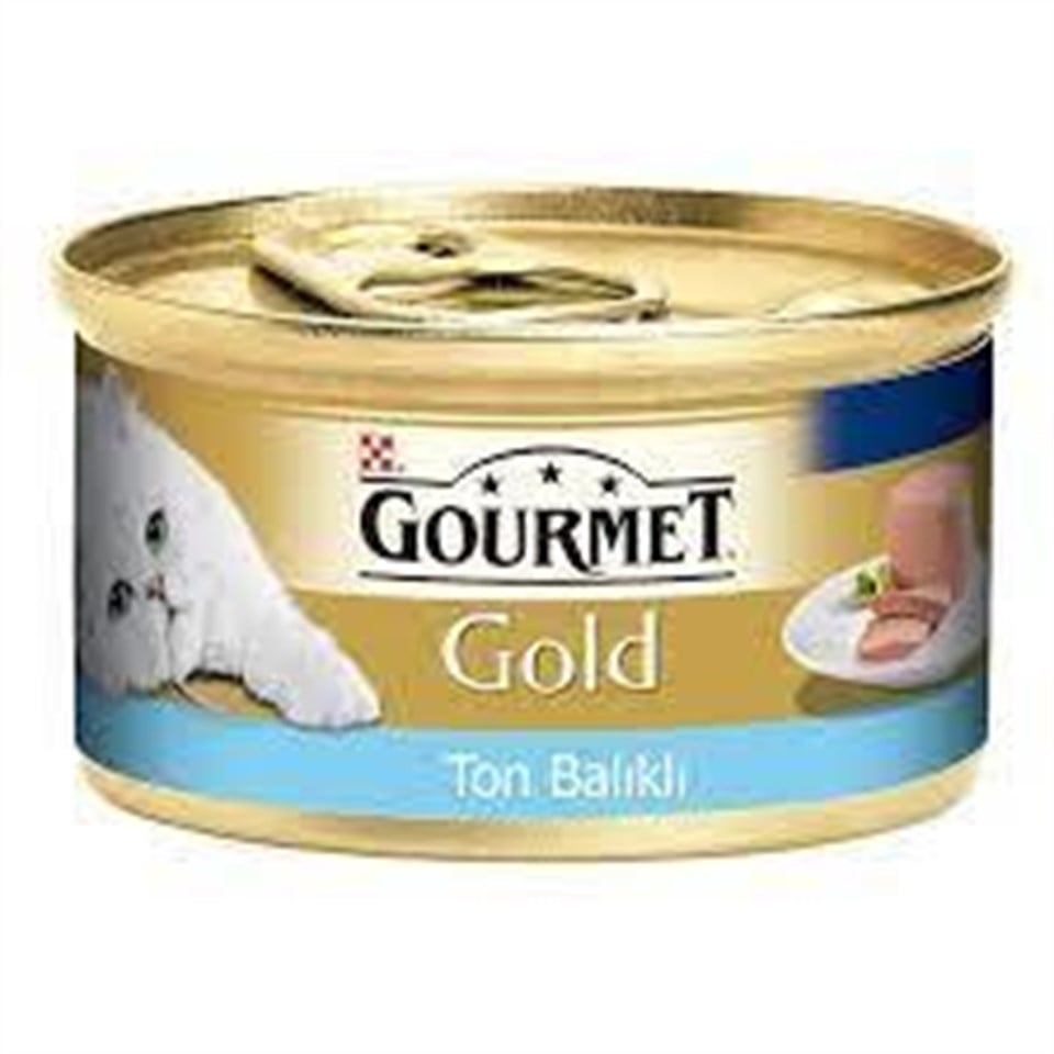 GOURMET GOLD TON BALIKLI  KIYILMIŞ KEDİ YAŞ MAMASI 85 GR