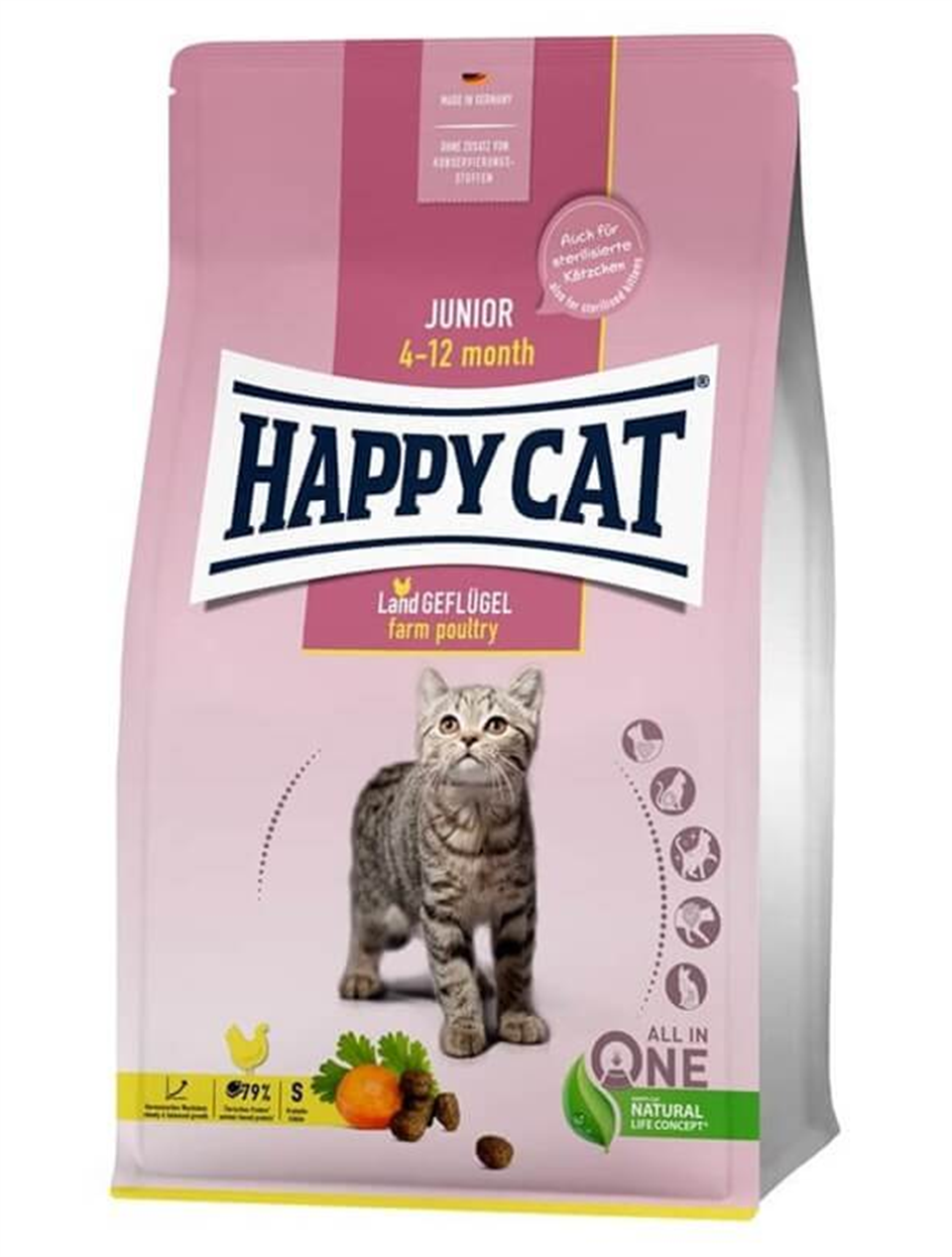 Happy Cat Junior Tavuklu Yavru Kedi Maması 4kg