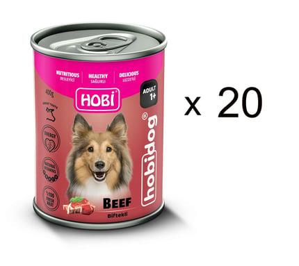 Hobi Hobidog Biftekli 400 gr 20'li Yetişkin Konserve Köpek Maması