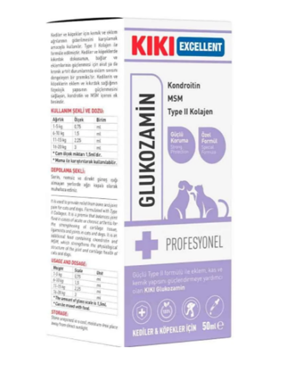 KIKI Excellent Kedi ve Köpek İçin Glukozamin Kondroitin Şurup 50 ml