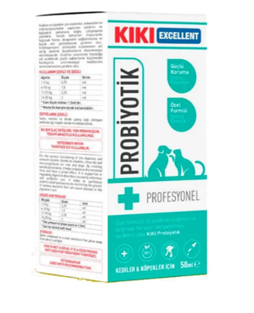 KIKI Excellent Kedi ve Köpek İçin Probiyotik Şurup 50 ml