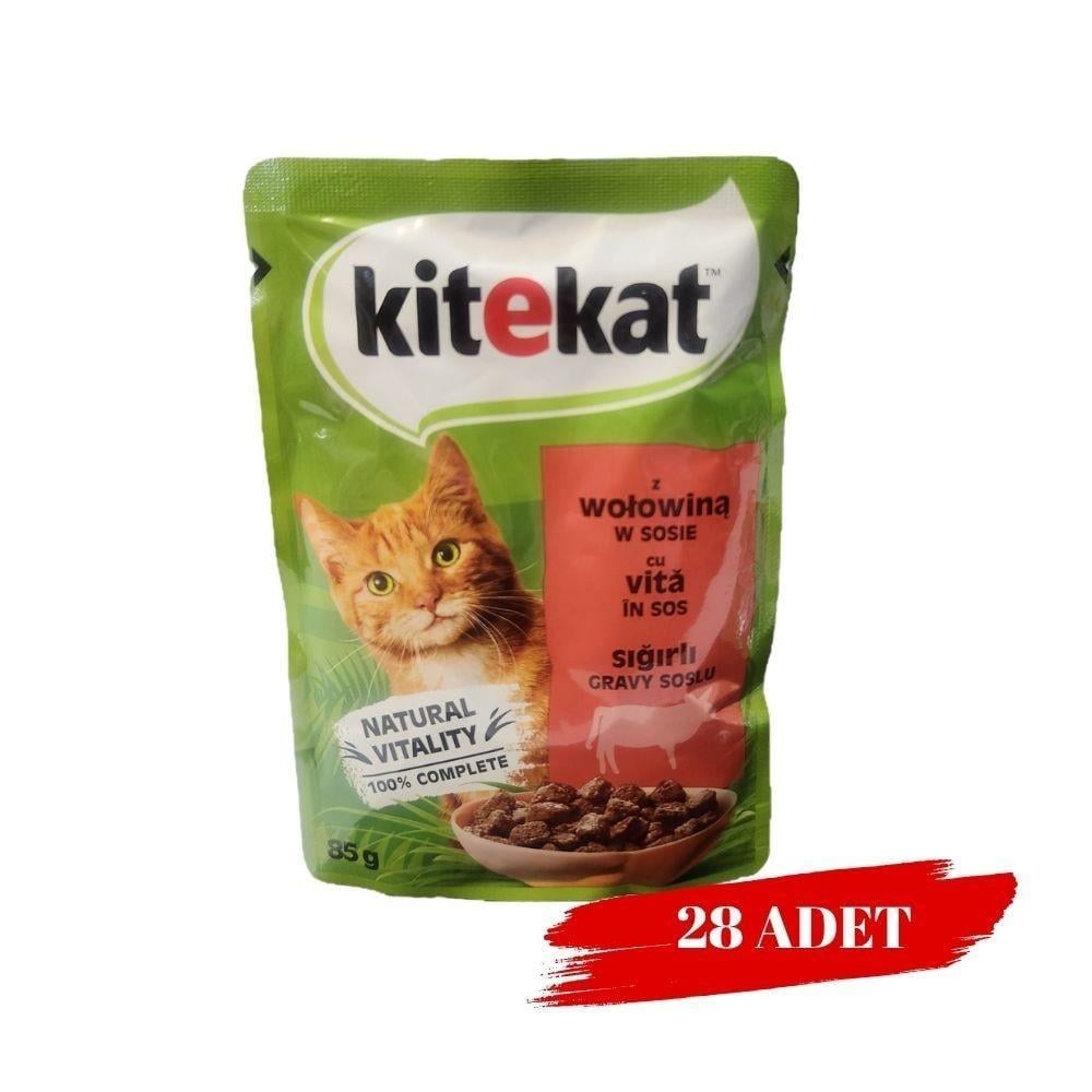 Kitekat Sığır Etli Yetişkin Kedi Yaş Mama 85 gr X 28 Adet