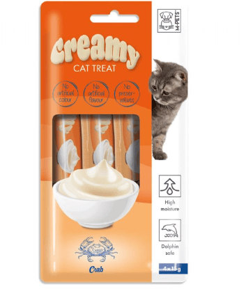 M-PETS Creamy Yengeçli Sıvı Kedi Ödülü 4x15gr