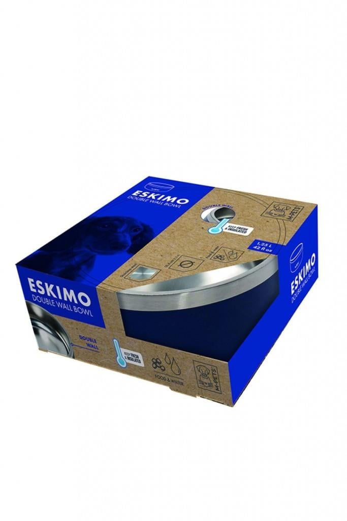 M-PETS ESKIMO ÇİFT CİDARLI MAMA KABI 1.25L BLUE
