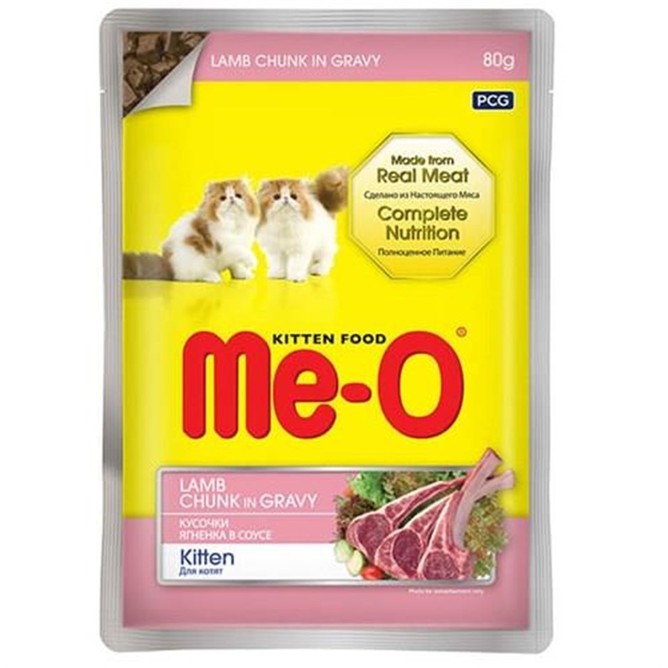 ME-O Sos İçinde Pouch Parça Kuzu Etli Yavru Kedi Konservesi 80gr