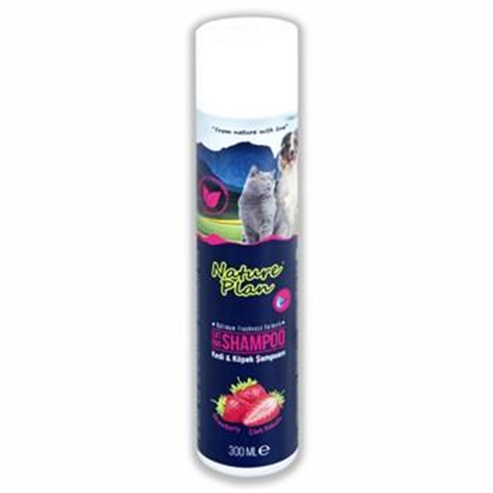 Nature plan çilek kokulu kedi köpek şampuanı 300 ml