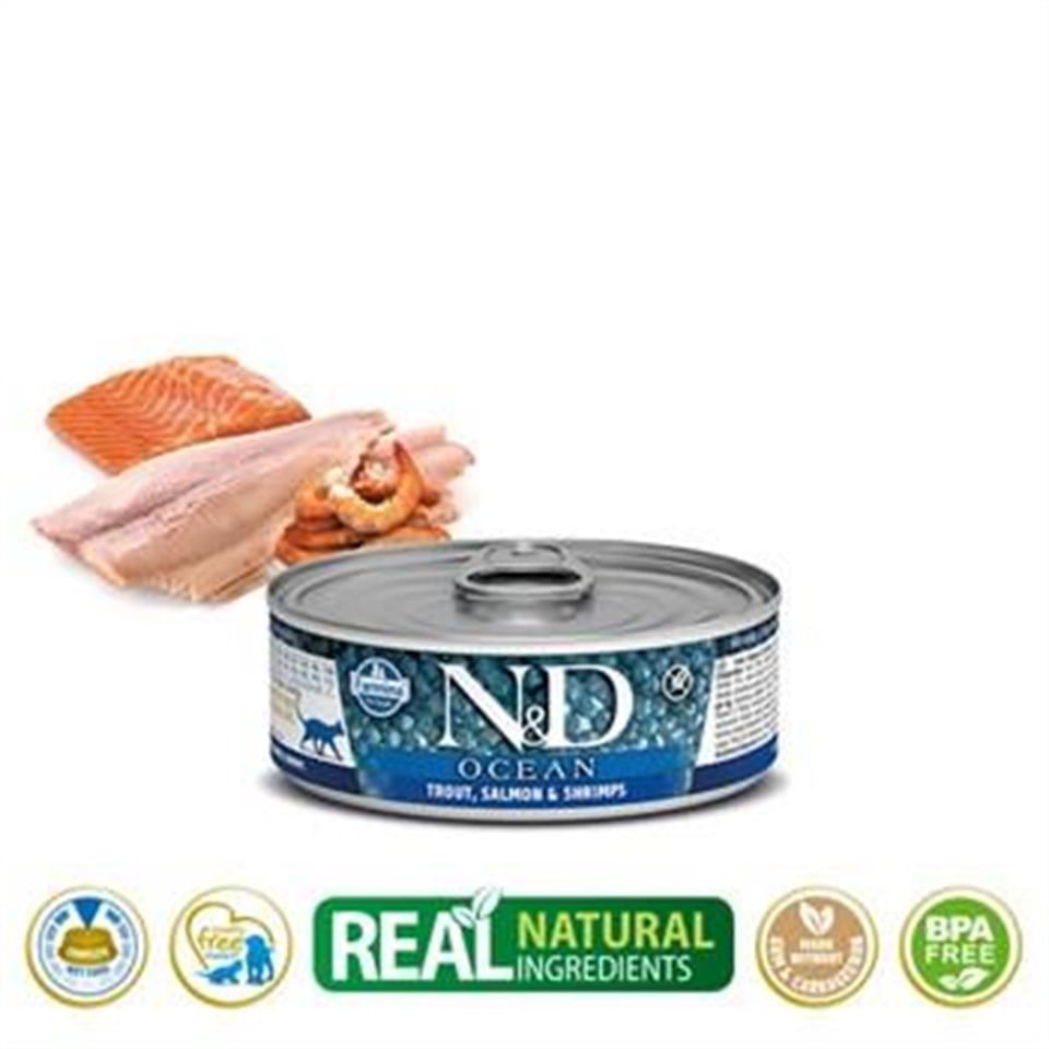ND 2031 Ocean Ton Balığı ve Somonlu Kedi Konservesi 80 Gr