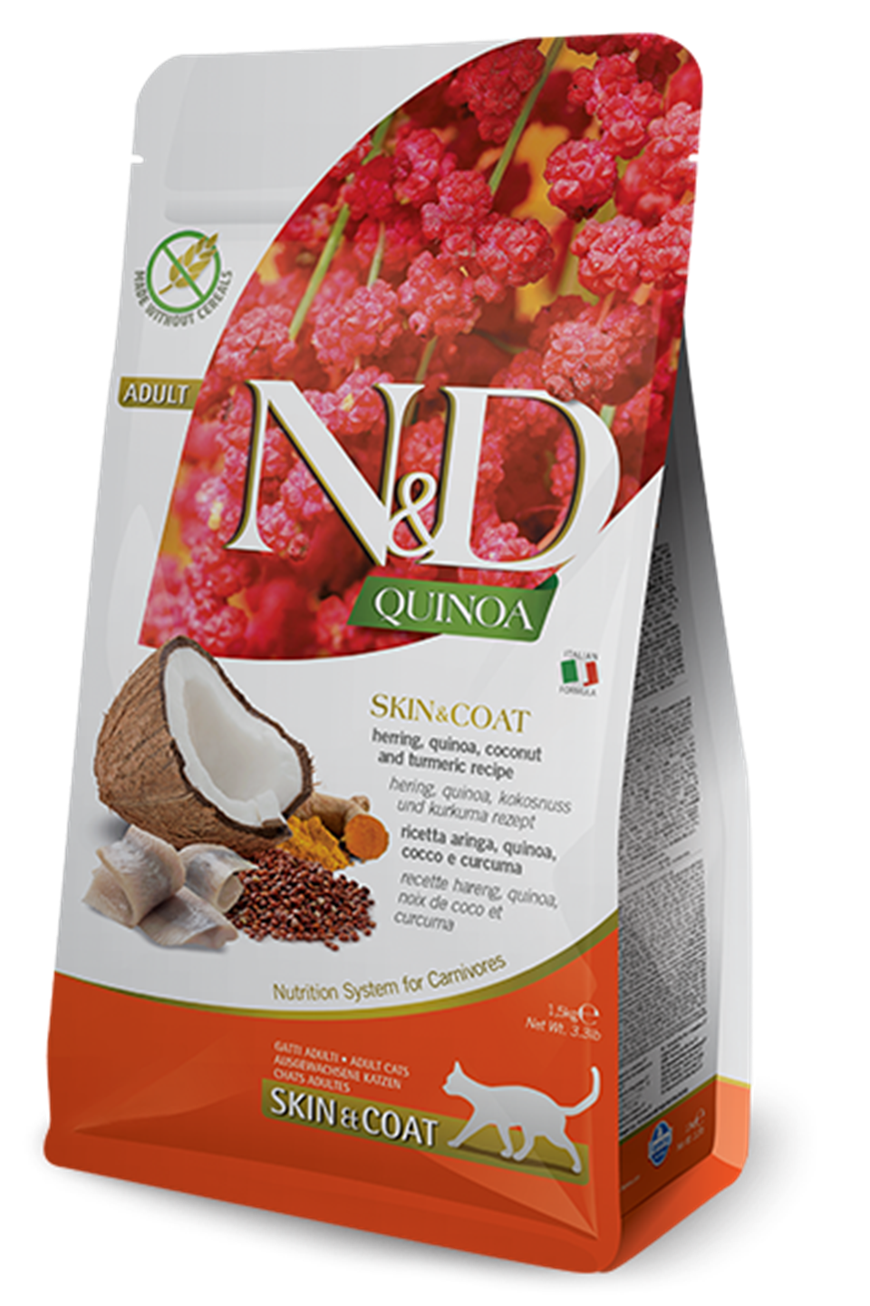 ND Kinoa Skin Coat Ringa Balıklı Yetişkin Kedi Maması 5 Kg