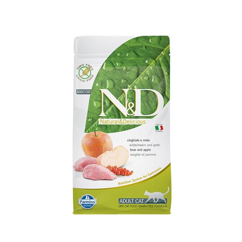 N&D Prime Domuzlu ve Elmalı Yetişkin Kedi Maması