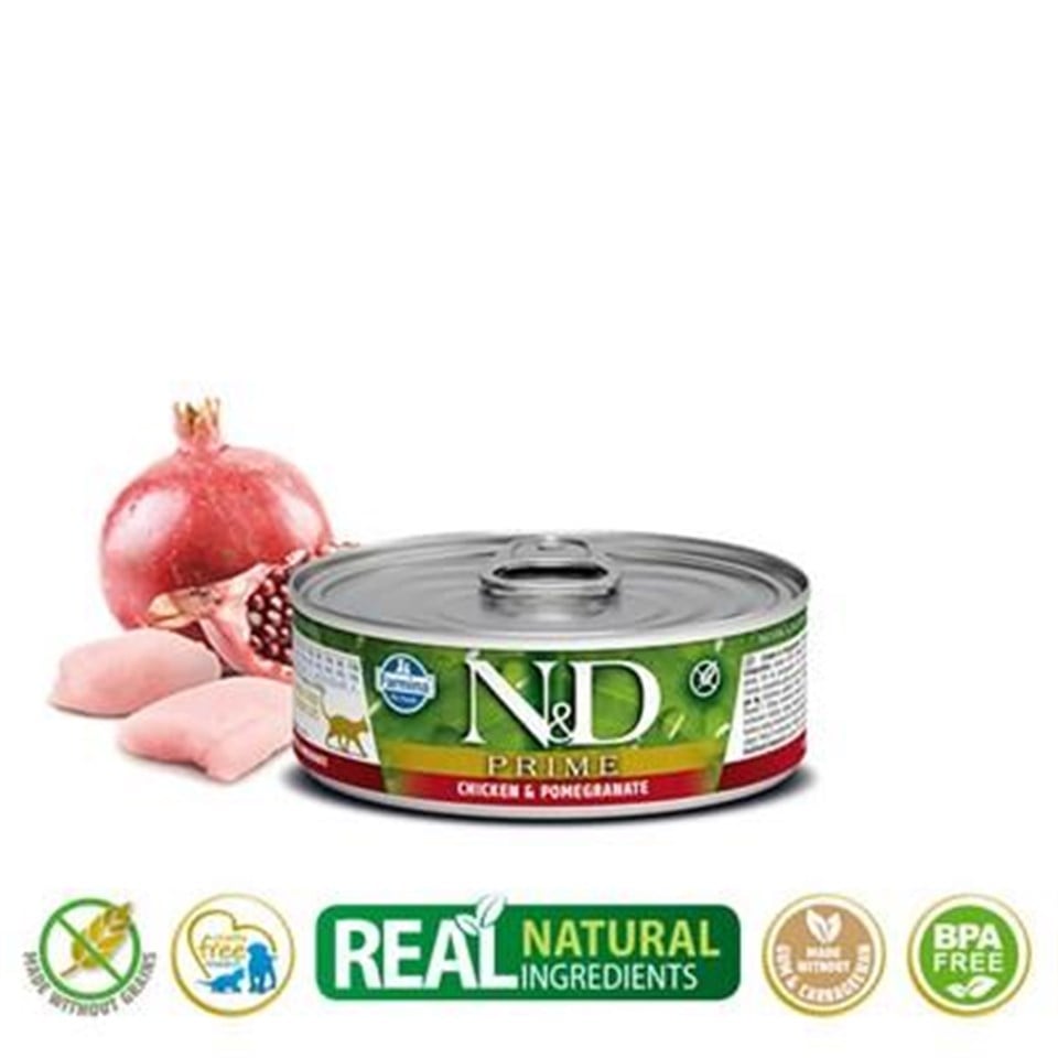 ND Prime Tavuk Etli ve Narlı Kedi Konservesi 70 Gr