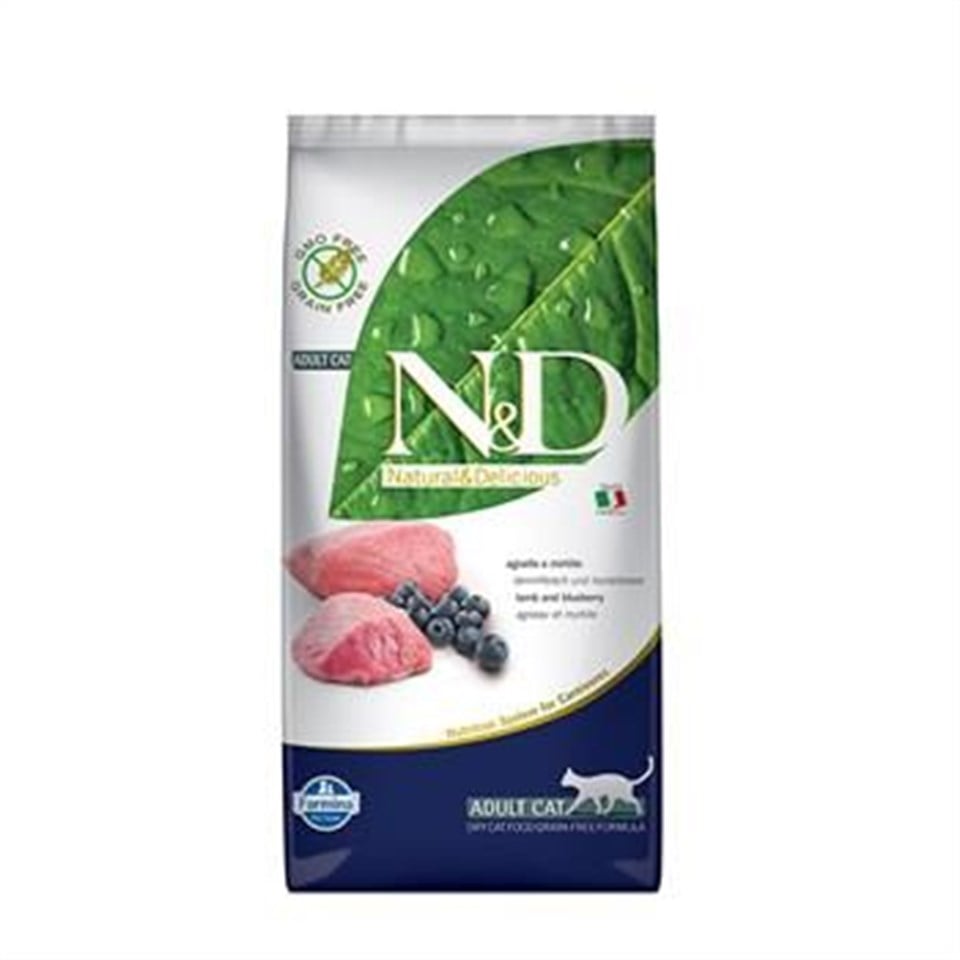 N&D Tahılsız Kuzu-Y.Mersini Yetişkin Kedi Maması 5 Kg