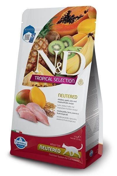 N&D TROPICAL SELECTION Tavuklu Kısırlaştırılmış Yetişkin Kedi Maması 1,5 Kg