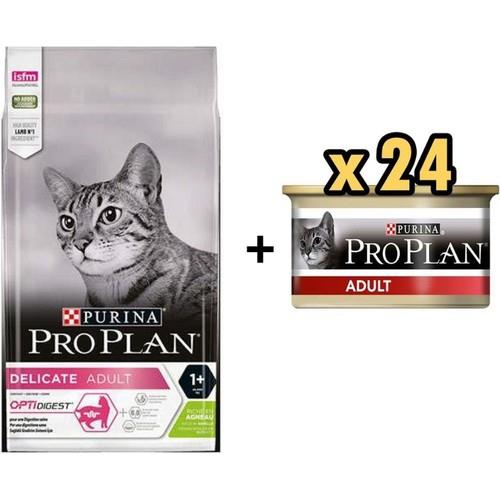 Pro Plan Delicate Kuzulu Yetişkin Kedi Maması 1.5 kg + 24 Adet Proplan Adult Tavuk Etli Yetişkin Kedi Konservesi 85 gr