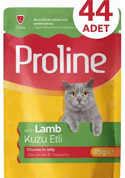 Proline Pouch Kuzu Etli Yaş Kedi Mama 44 X 85 Gr