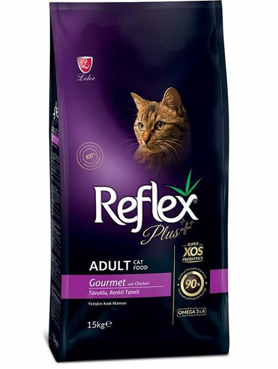 Reflex Plus Tavuklu Renkli Taneli Yetişkin Kedi Maması 15 Kg