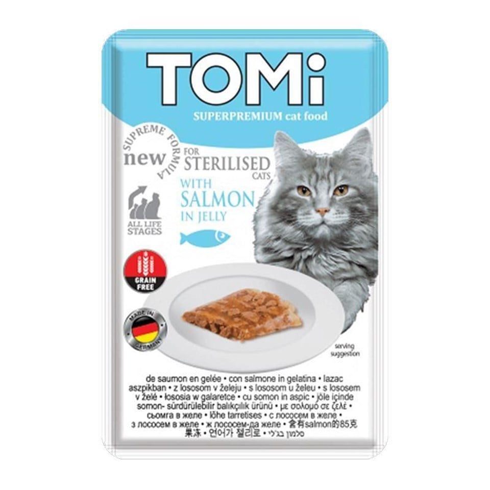 Tomi Sterilised Somonlu Kısır Pouch Kedi Konservesi 85 Gr Tomi