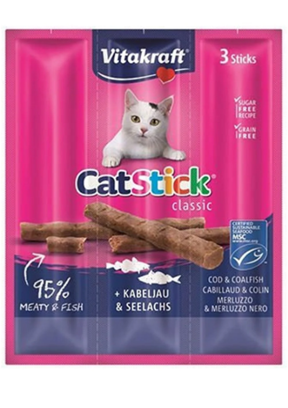 Vitakraft Cat Sticks Morino Balıklı Kedi Ödül Maması 3x18 Gr