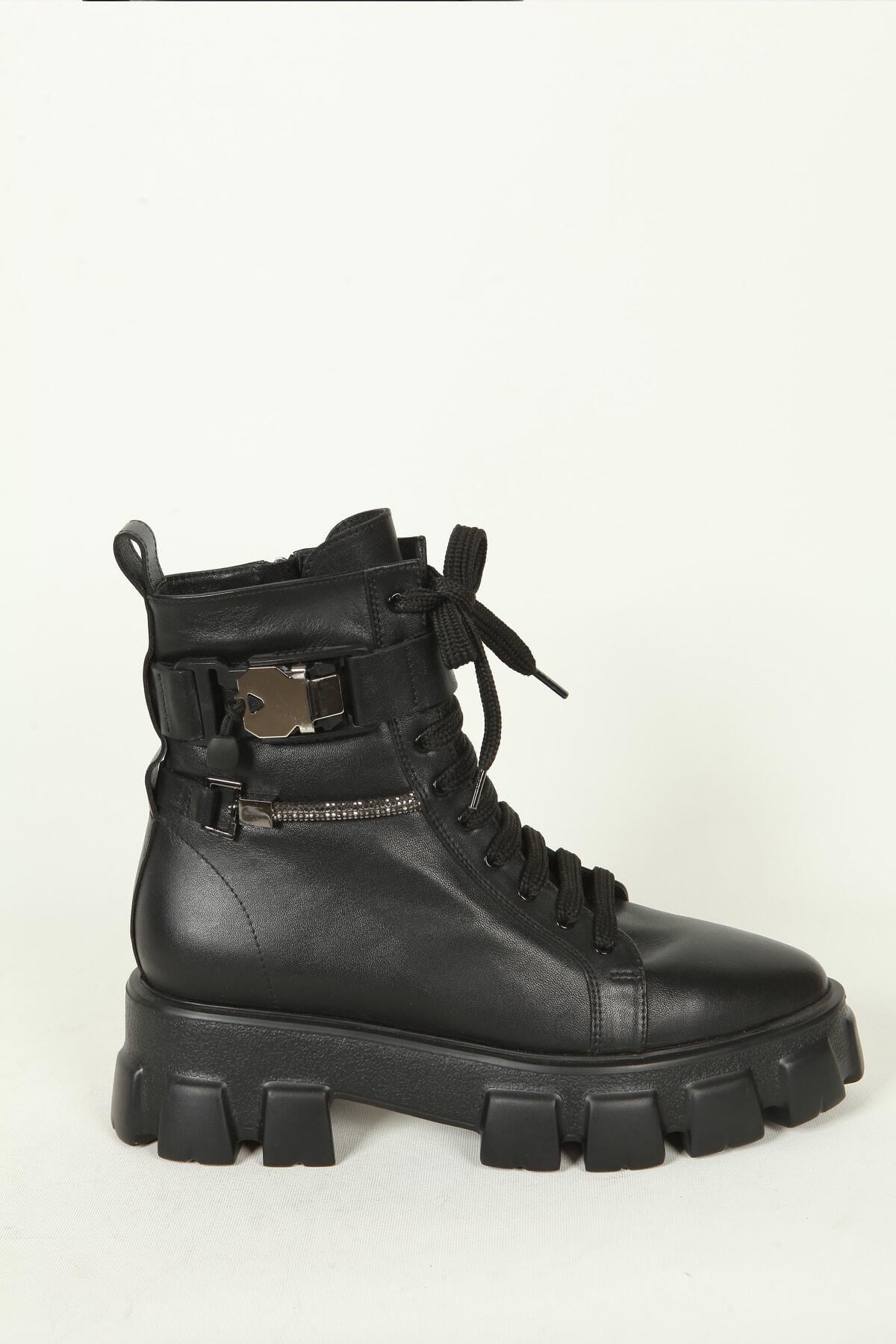 Kadın Deri Bot Siyah