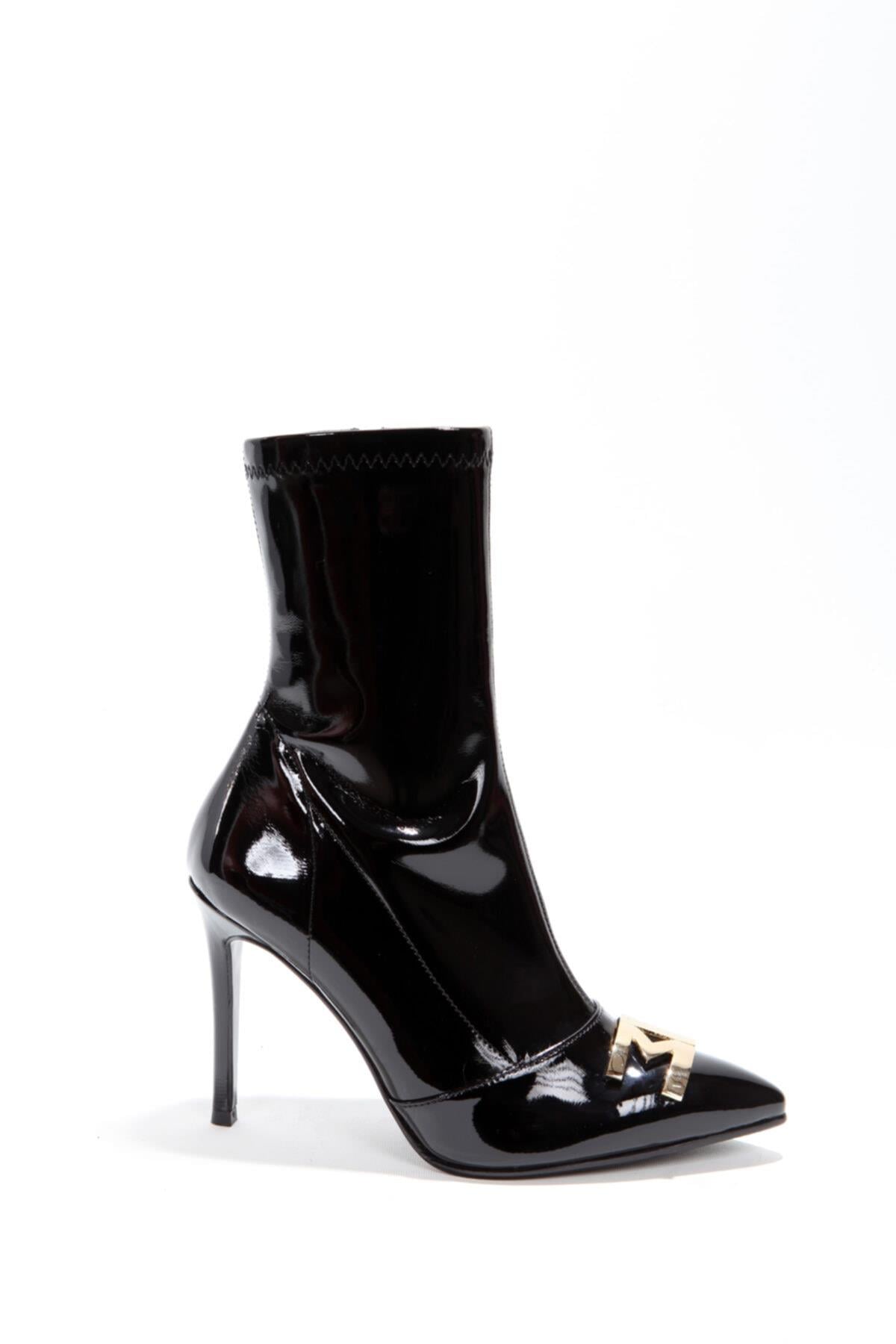 Kadın Siyah Rugan Streç Bot