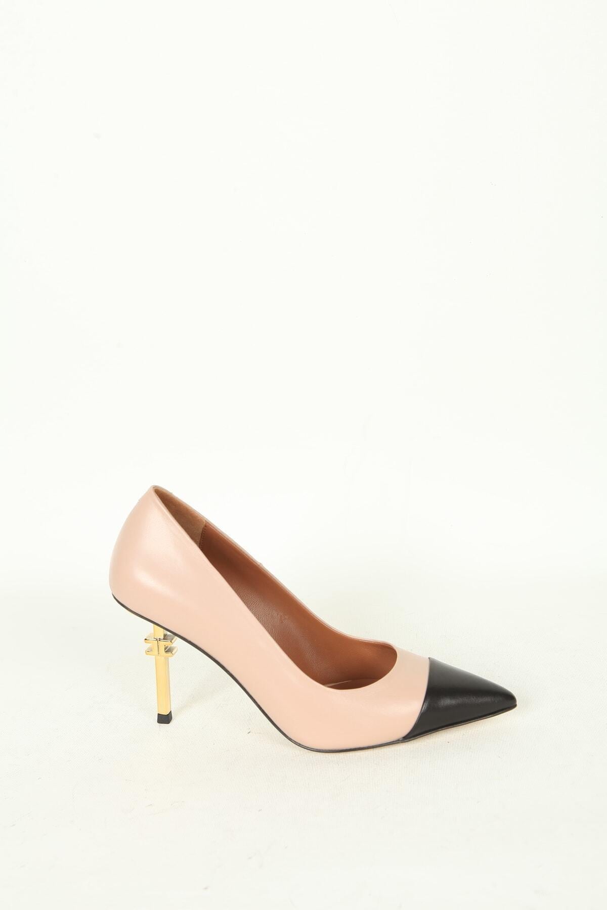 Kadın Deri Stiletto Pudra