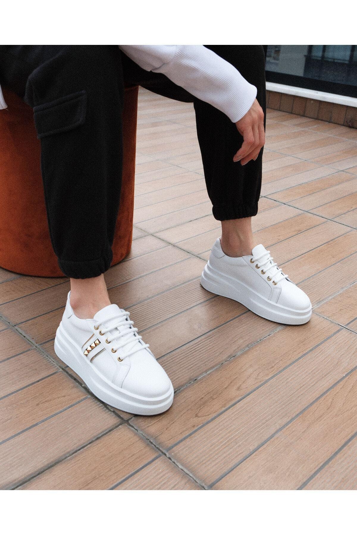 Kadın Deri Sneaker Beyaz