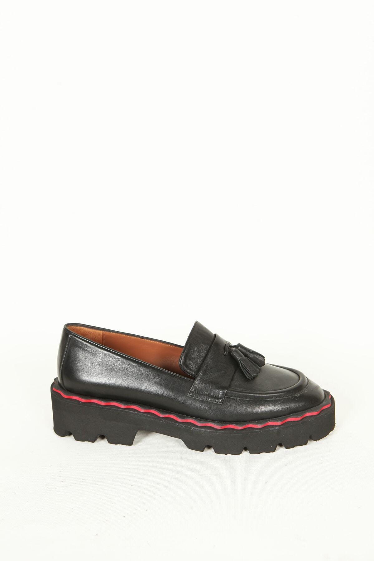 Kadın Deri Loafer Siyah