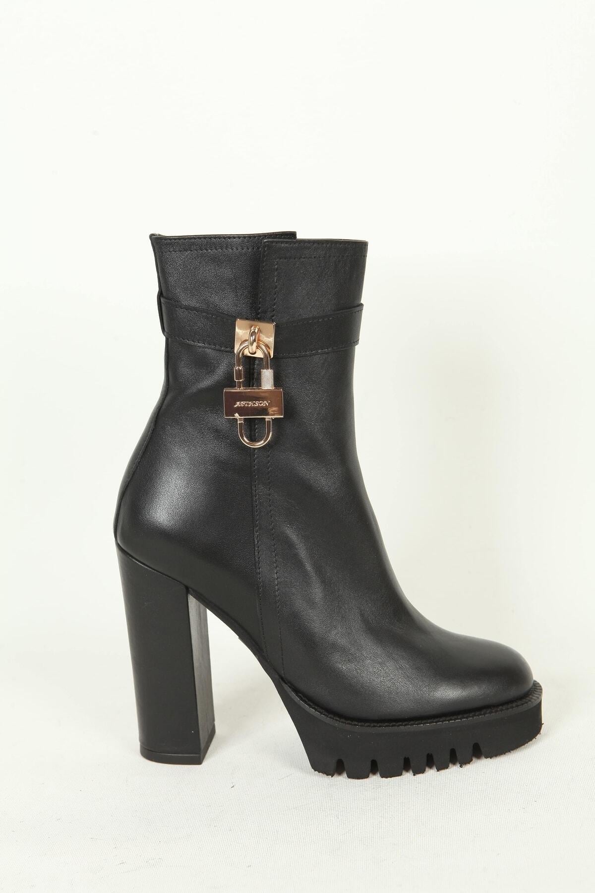 Kadın Deri Bot Siyah