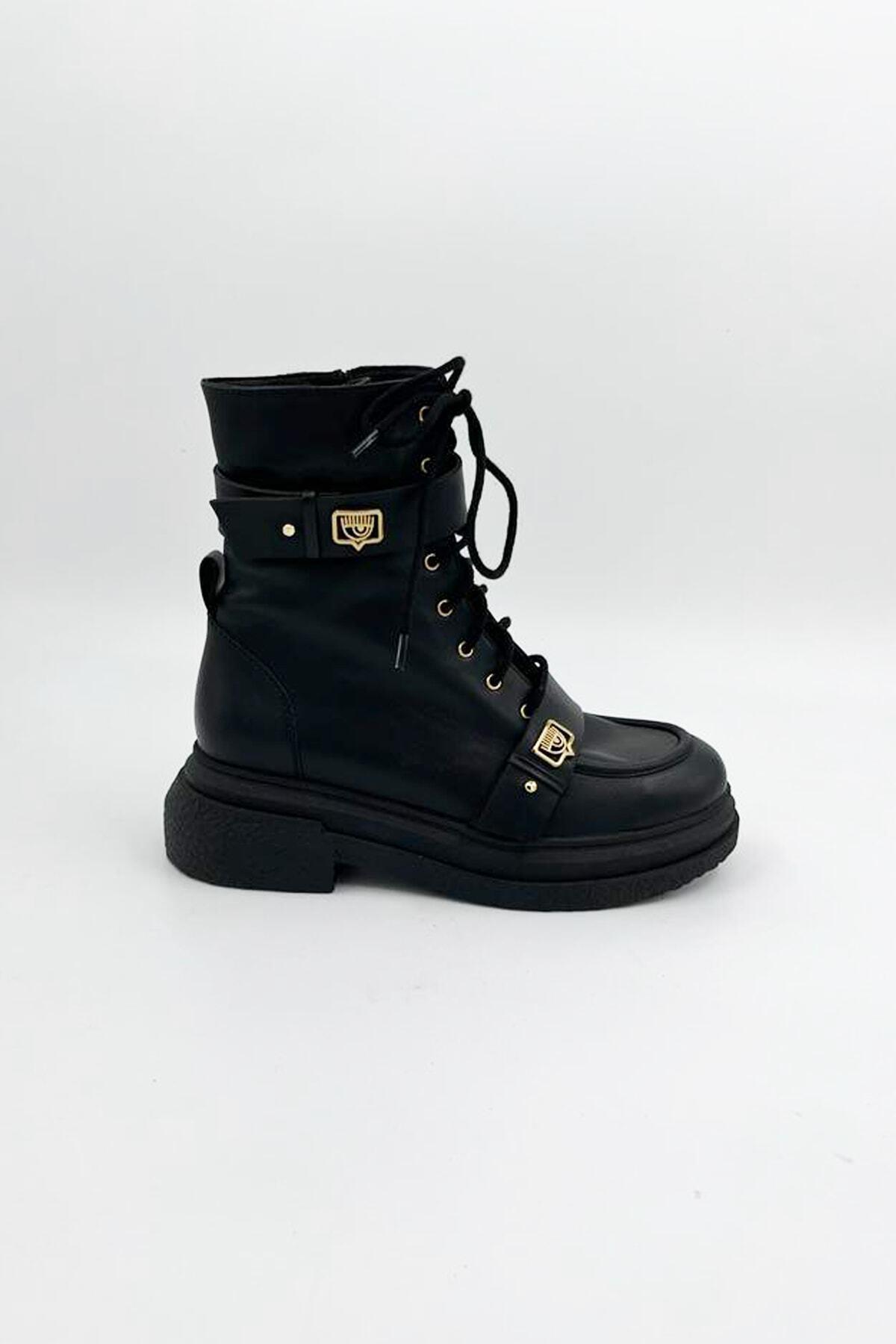 Kadın Deri Bot Siyah
