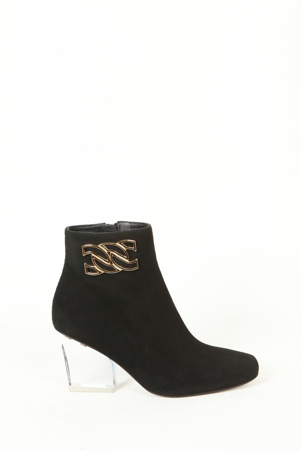 Kadın Deri Bot Siyah Süet