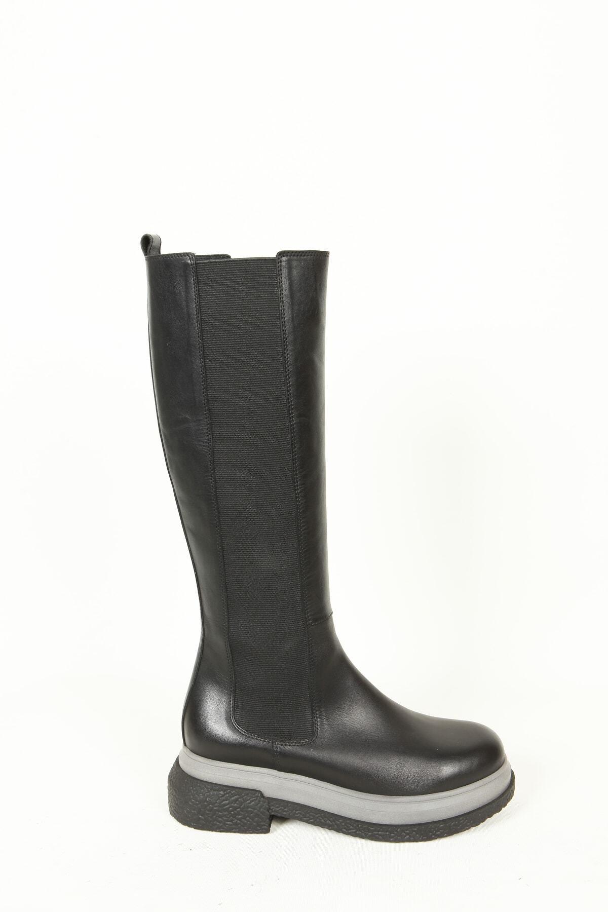 Kadın Deri Çizme Siyah