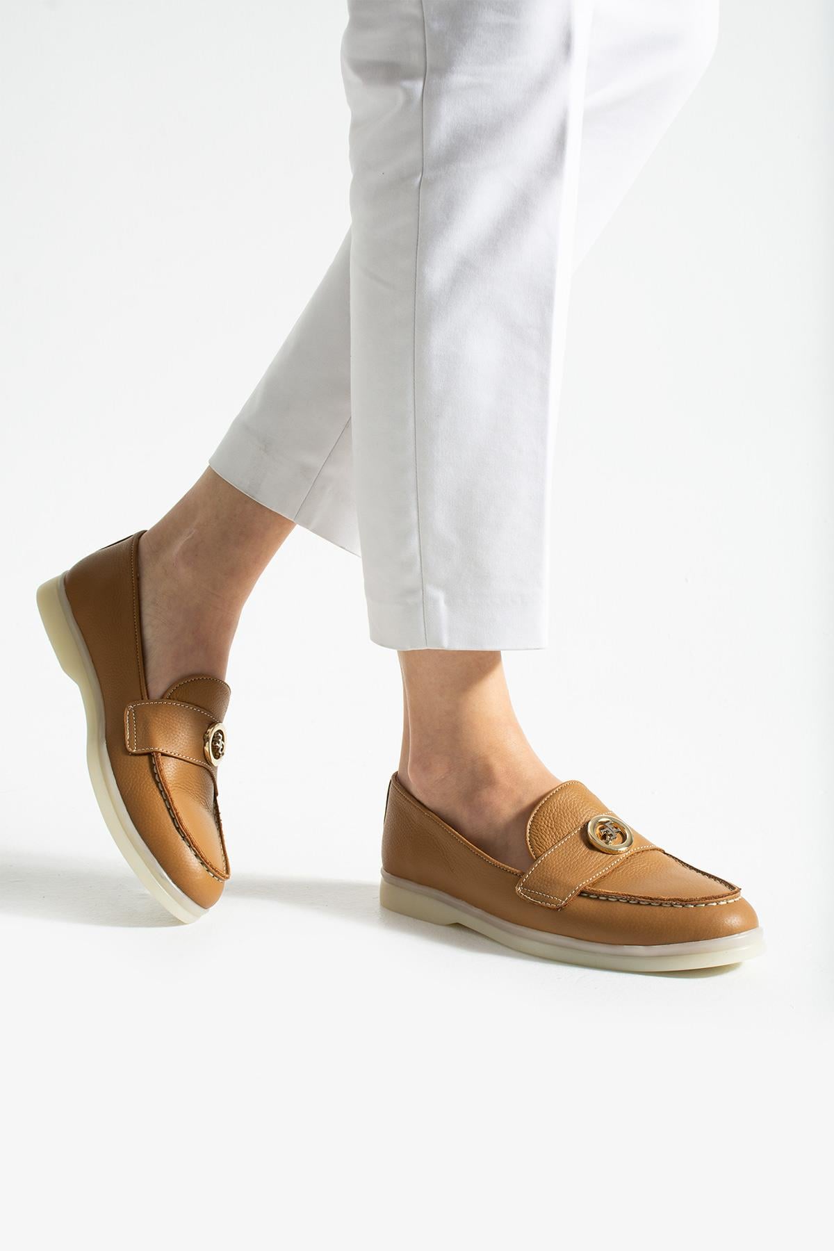 Kadın Hakiki Deri Babet Taba