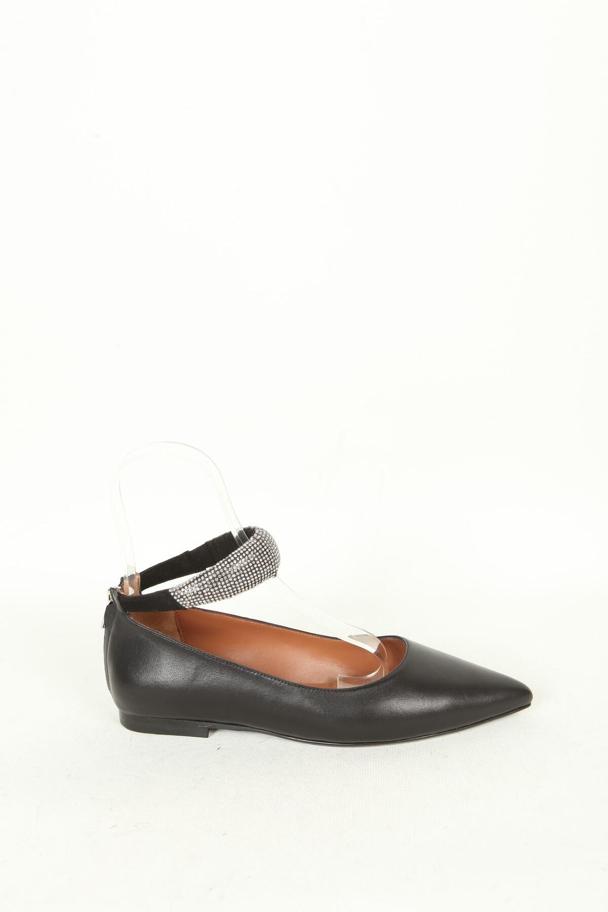 Kadın Siyah Hakiki Deri Babet