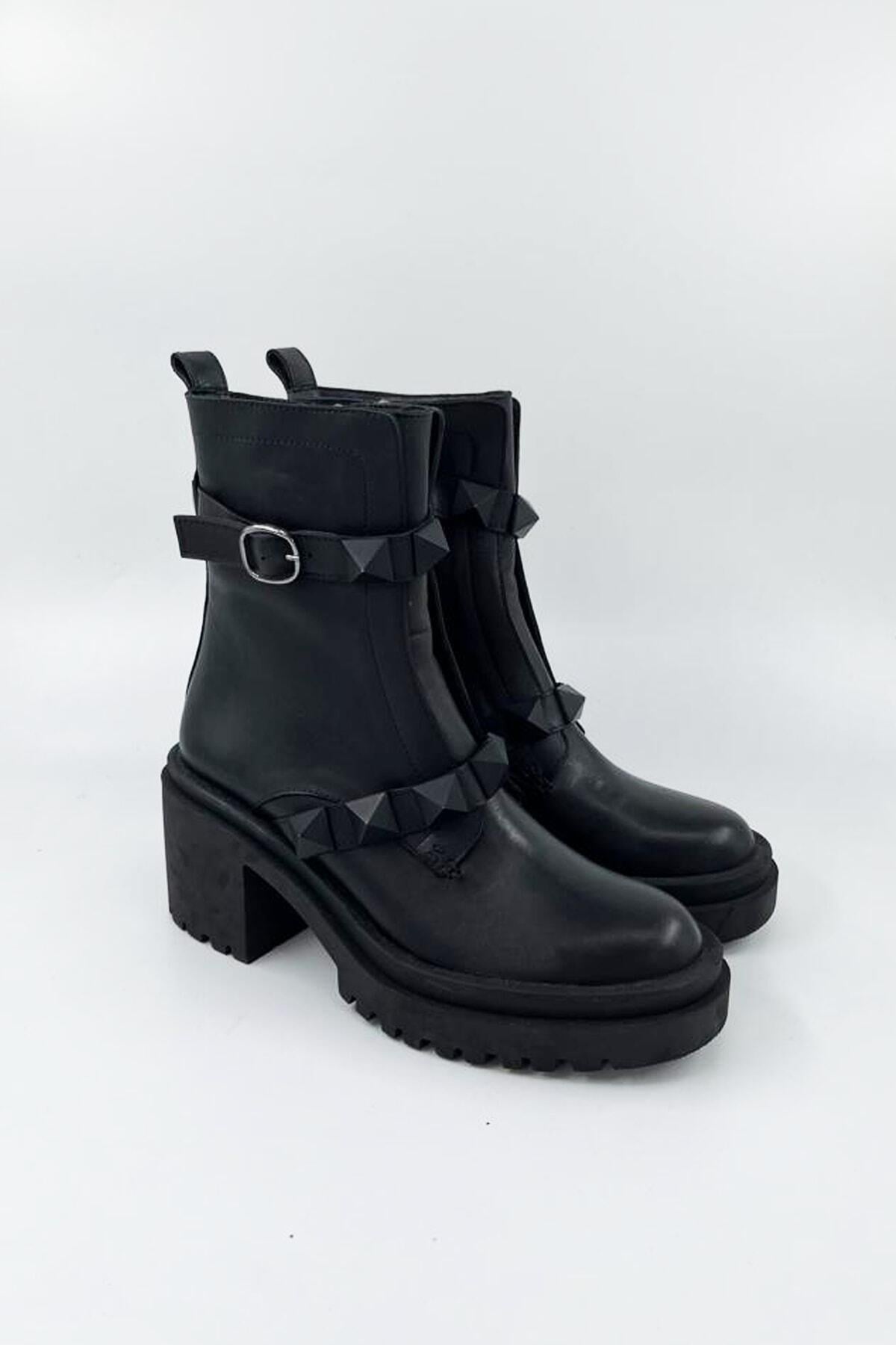 Kadın Deri Bot Siyah