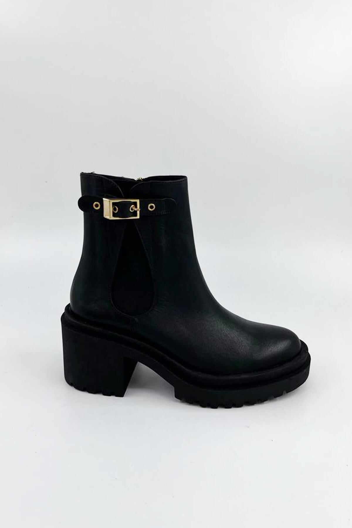 Kadın Deri Bot Siyah