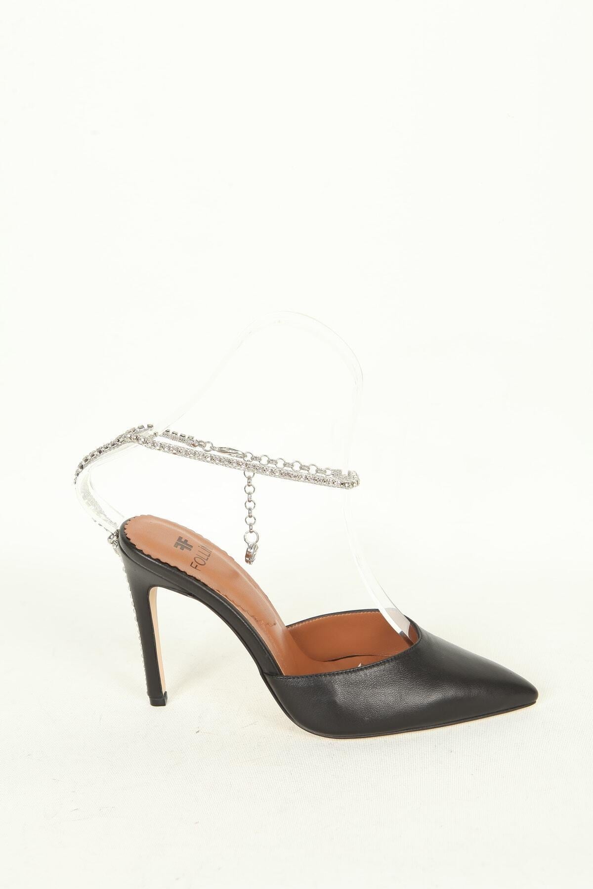 Kadın Deri Stiletto Siyah