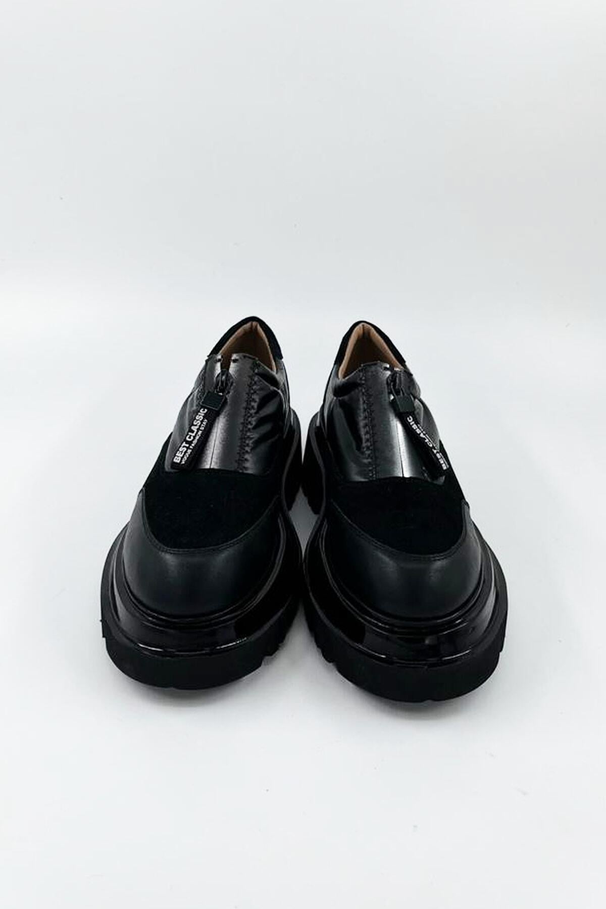 Kadın Deri Loafer Siyah