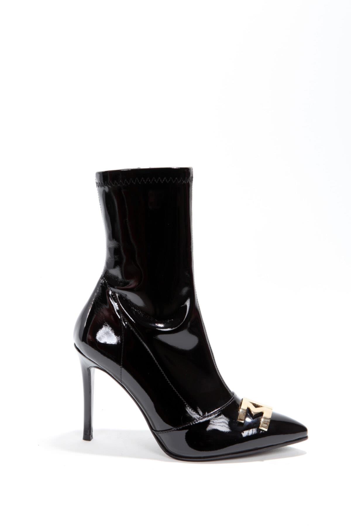 Kadın Siyah Rugan Streç Bot