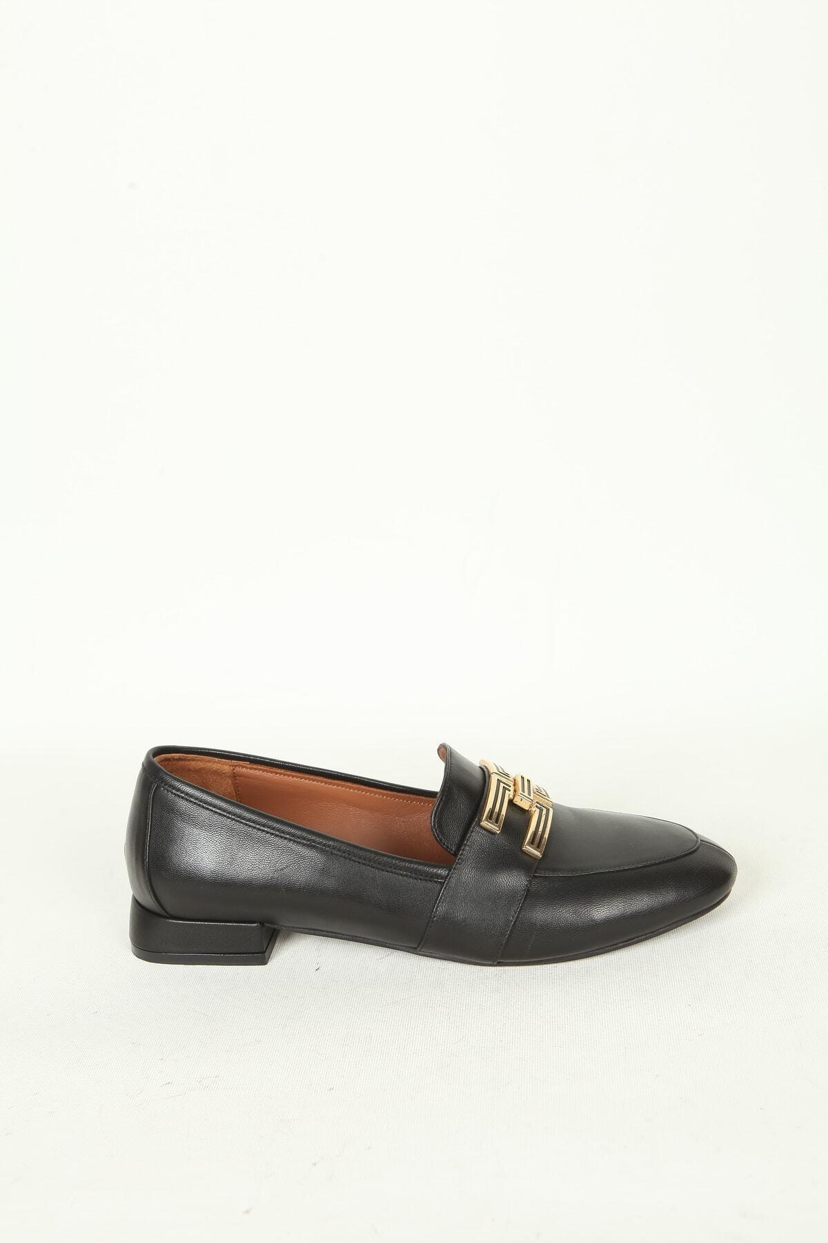Kadın Deri Loafer Siyah