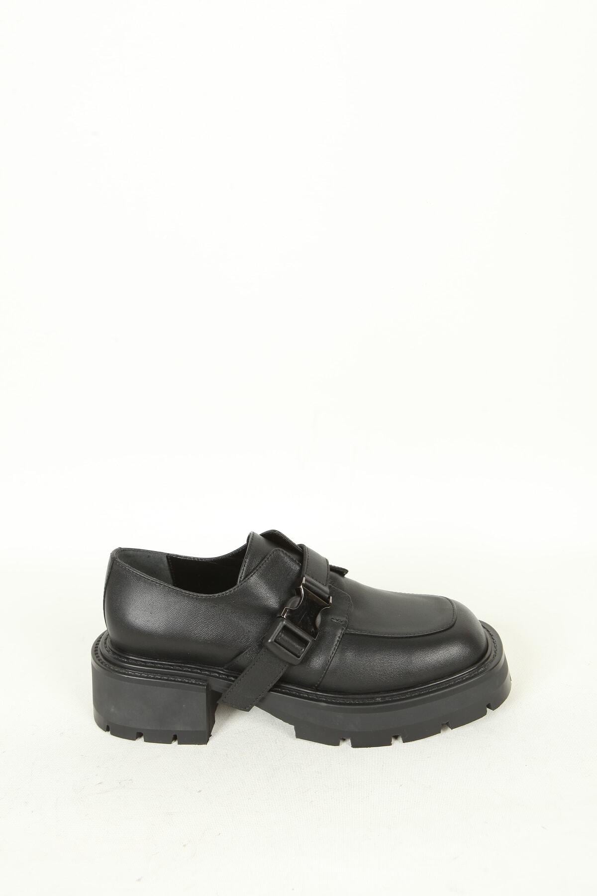 Kadın Deri Loafer Siyah