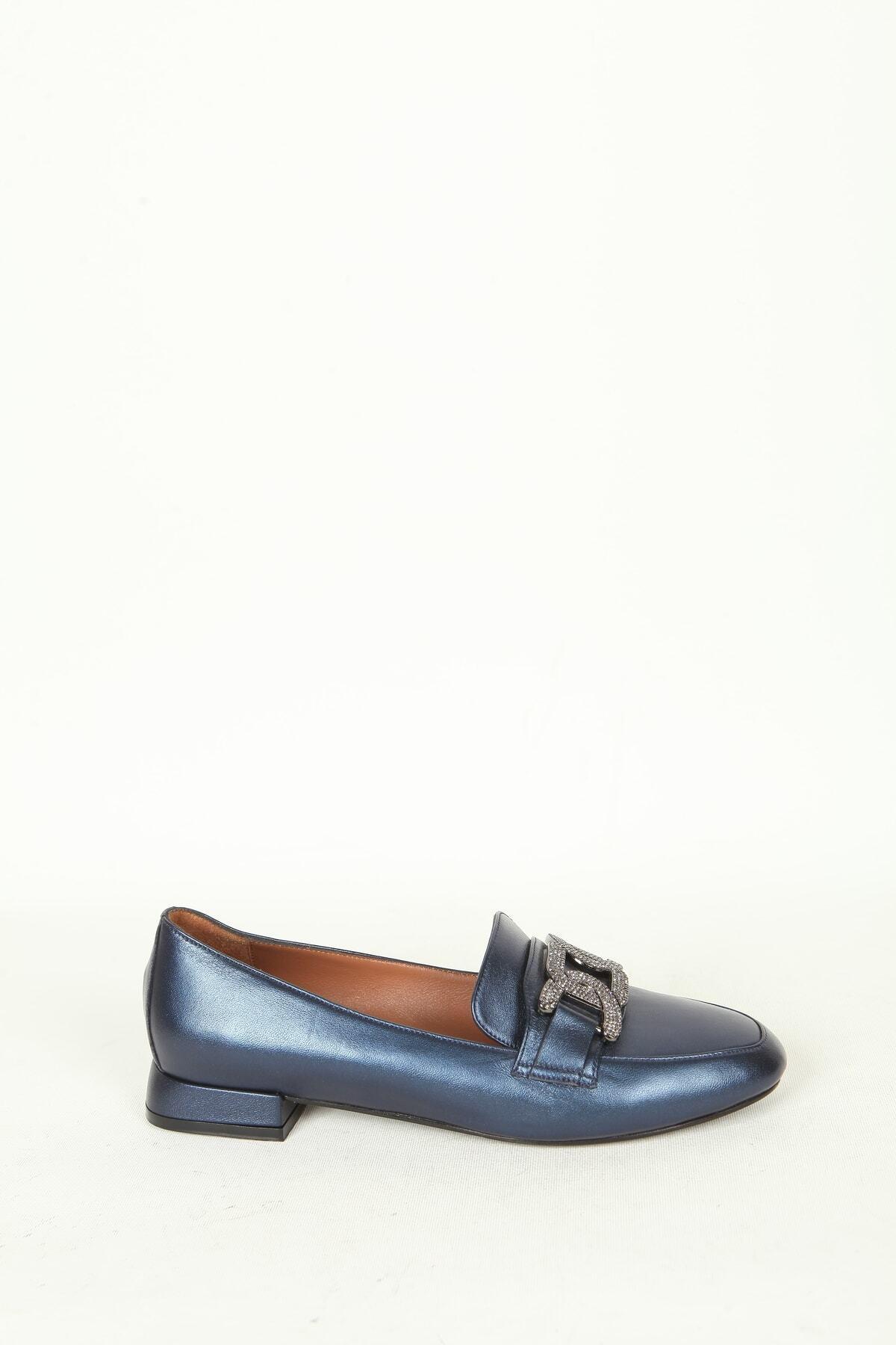 Kadın Deri Babet Lacivert