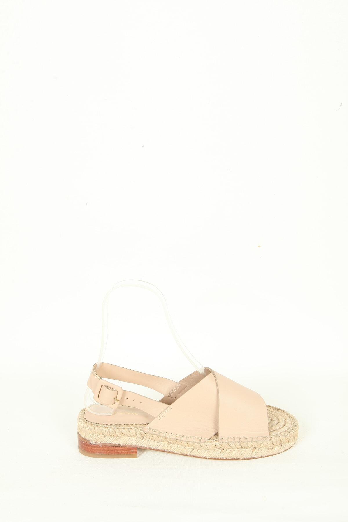 Kadın Hakiki Deri Bej Sandalet