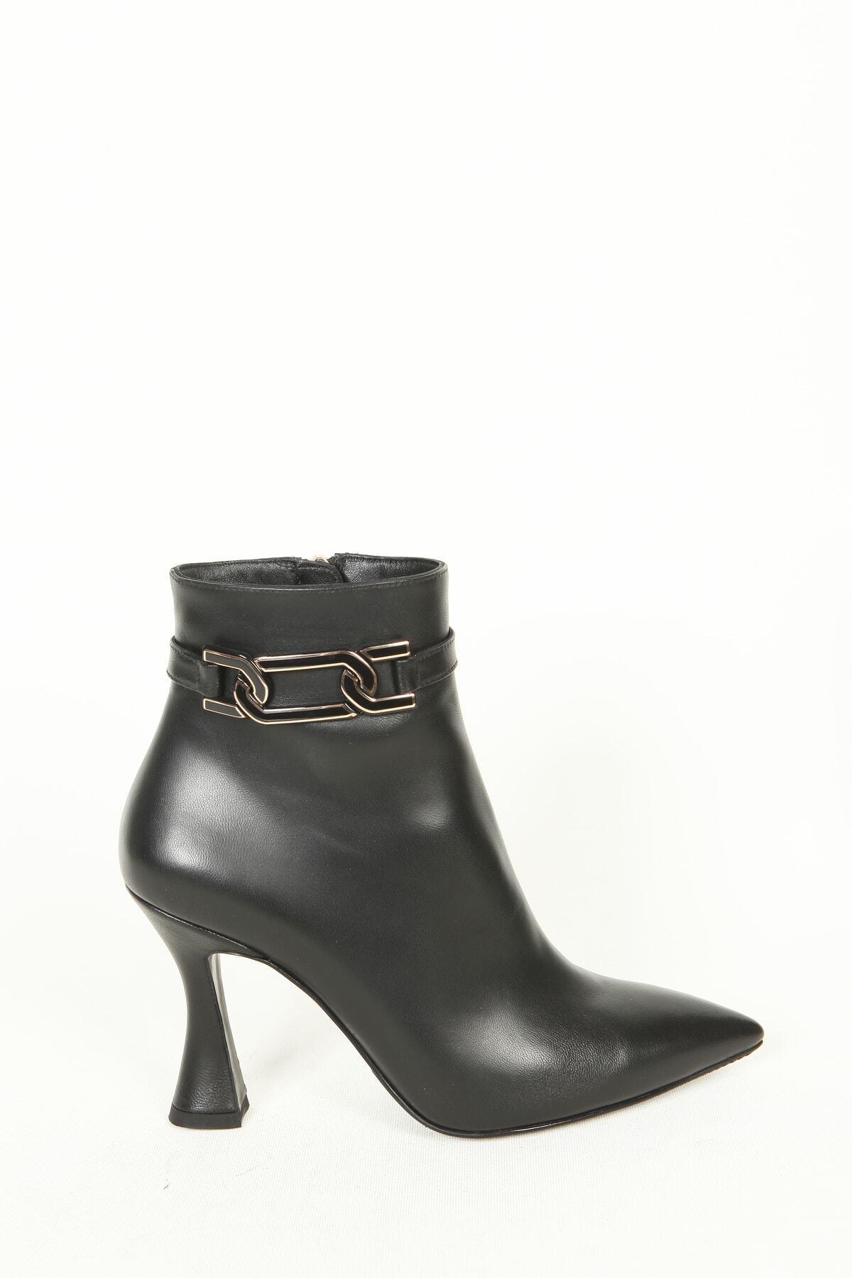 Kadın Siyah Hakiki Deri Tasarım Bot