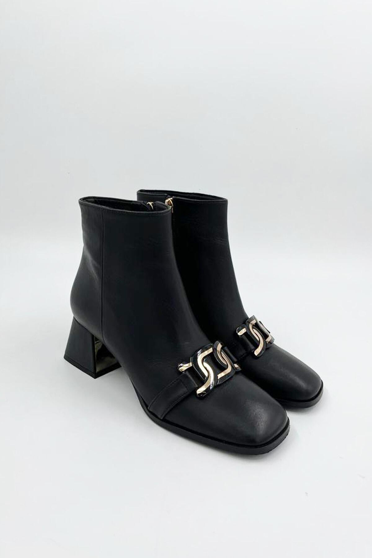 Kadın Deri Bot Siyah