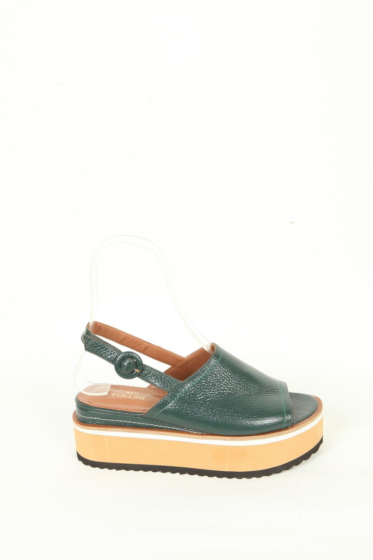 Kadın Deri Sandalet Yeşil