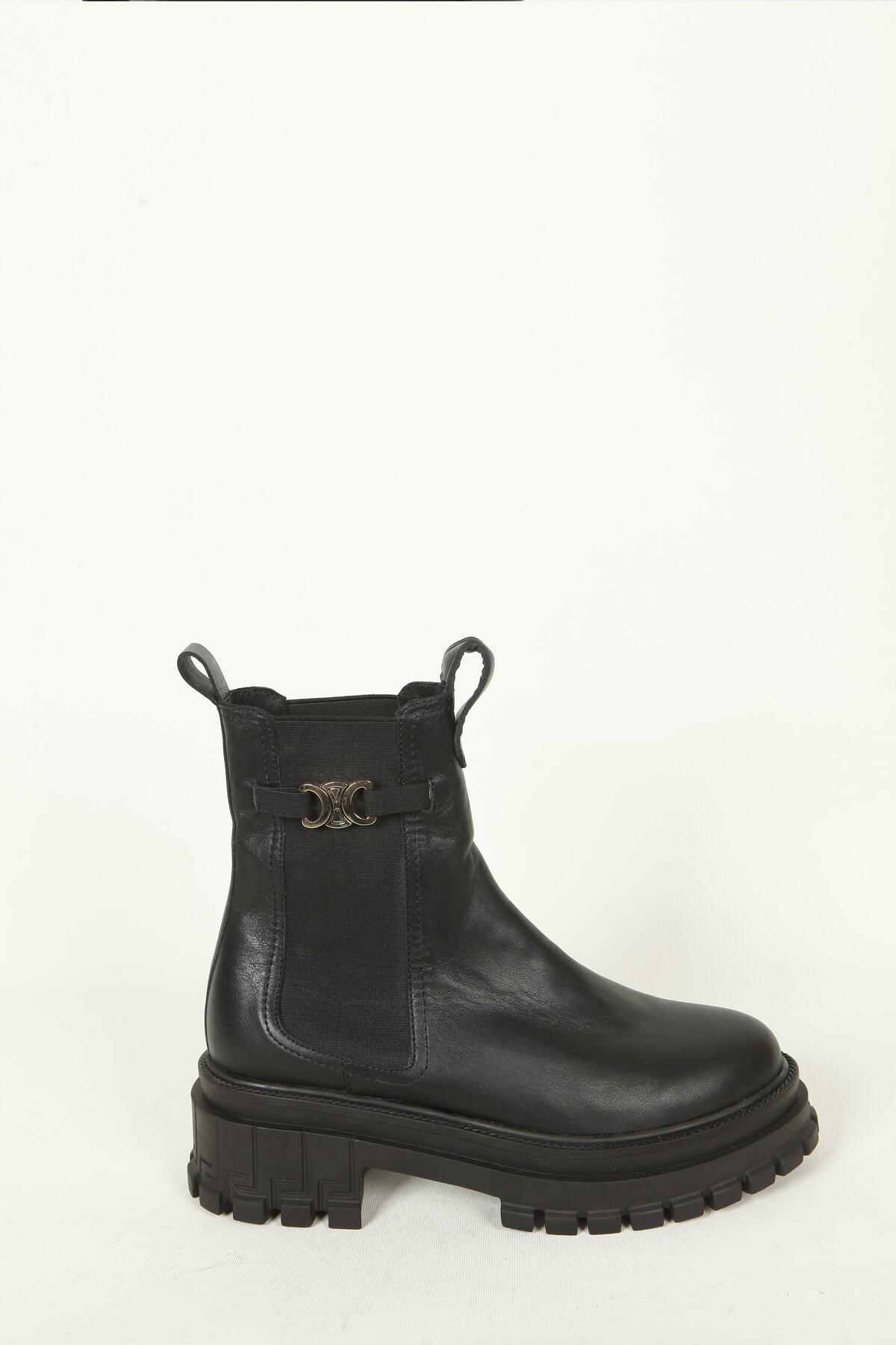 Kadın Deri Bot Siyah