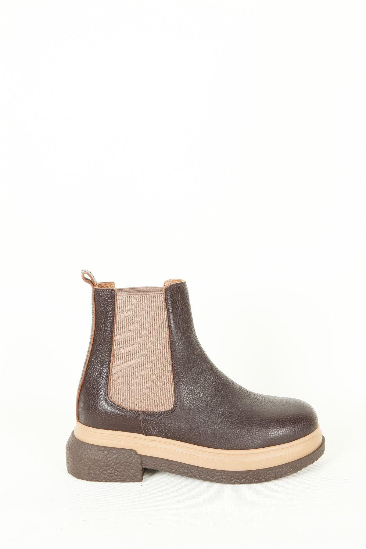 Kadın Deri Bot Kahve