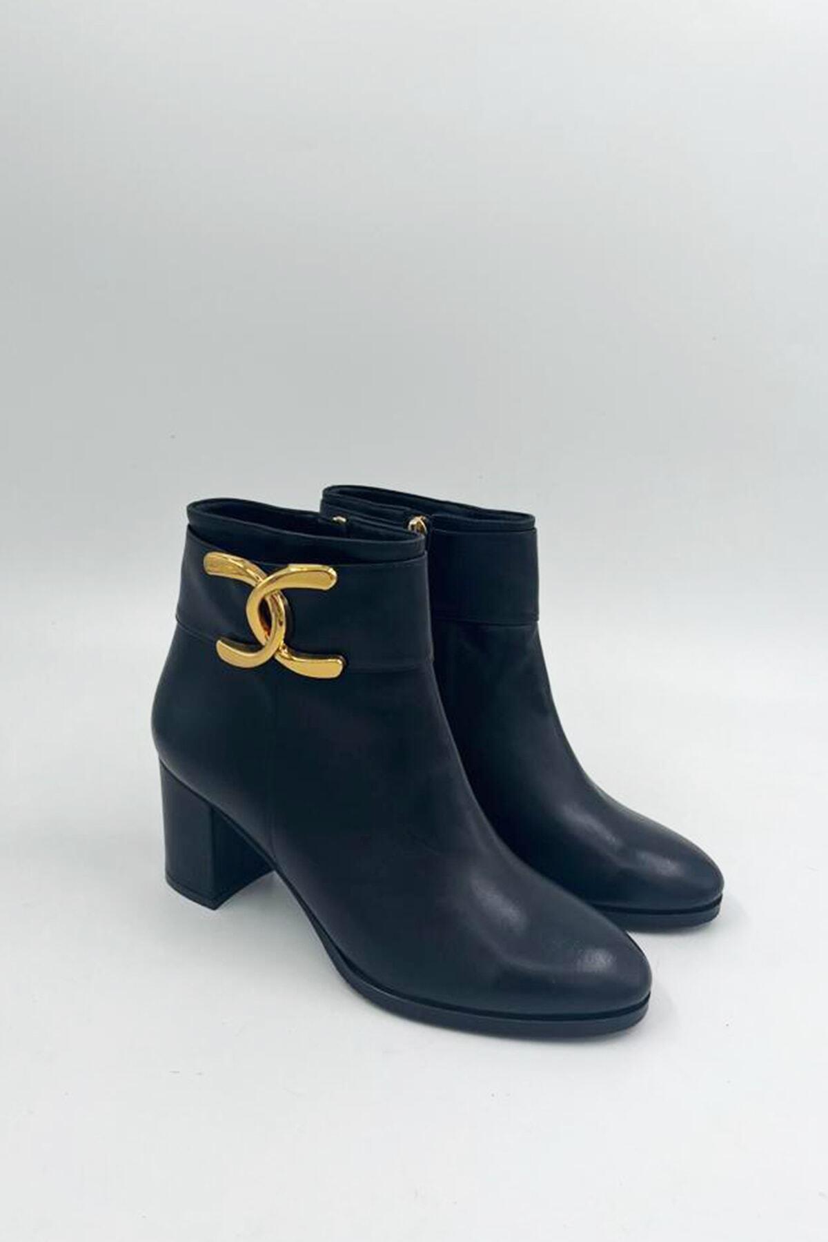 Kadın Deri Bot Siyah