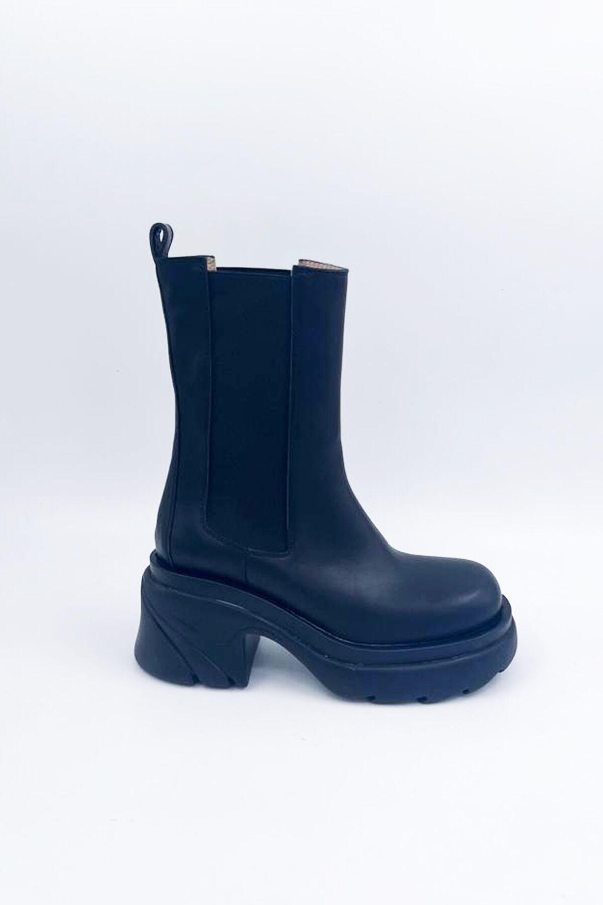 Kadın Deri Bot Siyah